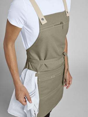 Latzschürze Larry 77x80 cm (LxB); 77x80 cm (DxS); khaki