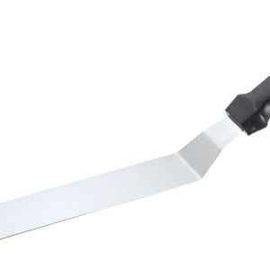 nóż kątowy L; 38x3 cm (DxS); srebro/czarny