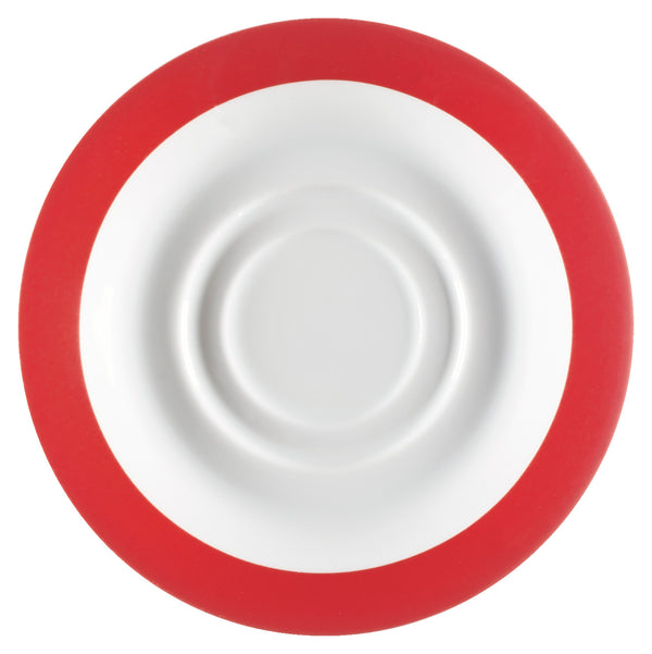 spodek do kubka / filiżanki do kawy Multi-Color; 15.3x2.1 cm (ØxW); biały/czerwony; okrągły; 6 sztuka / opakowanie