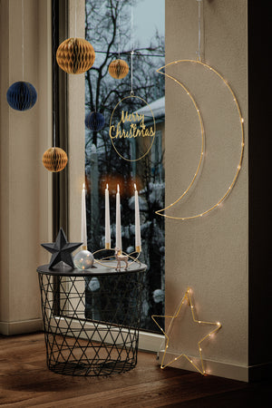 wieszak LED księżyc Hayal; 45.5x63 cm (SxW); złoto