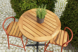Outdoor-Teak-Tischplatte Mirello rund; 80 cm (Ø); brązowy; okrągły