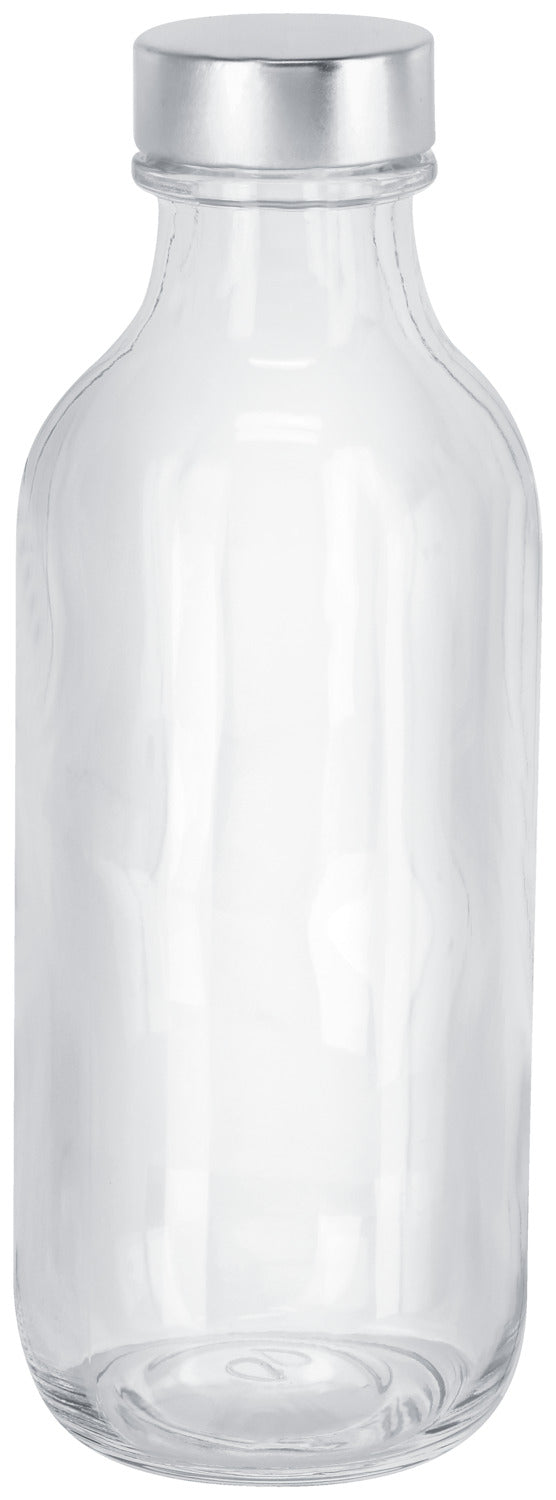 butelka Iconic; 360ml, 6.5x17.9 cm (ØxW); transparentny/srebro; 6 sztuka / opakowanie