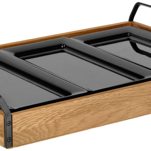 witrynka chłodząca Montana dąb melamina czarna 1/2; Größe GN 1/1