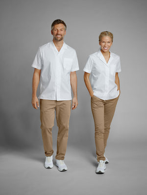 Bluse Kurzarm Magnum Comfort Fit; Kleidergröße 46; biały