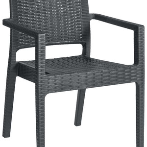 krzesło Melrose z podłokietnikami; 57x59x88 cm (SxGxW); antracyt; 2 sztuka / opakowanie