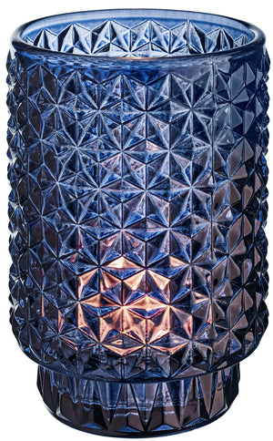 lampion Cleo; 8.5x13 cm (ØxW); niebieski; cylindryczny; 4 sztuka / opakowanie