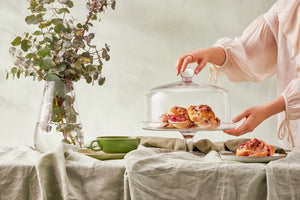 Cloche Glamour mit Kuchenständer; 32 cm (W); transparentny