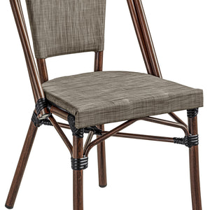 krzesło Rimalia bez podłokietników; 46x53x87.5 cm (SxGxW); siedzisko szary melanż, stelaż brązowy; 2 sztuka / opakowanie