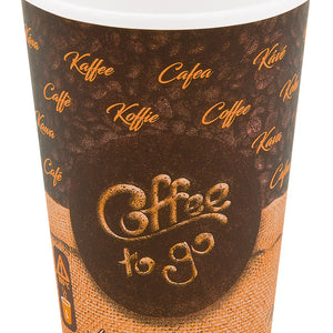 kubek To Go Kawa Melange; 330ml, 8x12.1 cm (ØxW); brązowy; 50 sztuka / opakowanie
