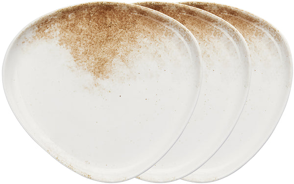 talerz płaski Purior; 31x29x3.7 cm (DxSxW); biały/brązowy; prostokątny; 3 sztuka / opakowanie