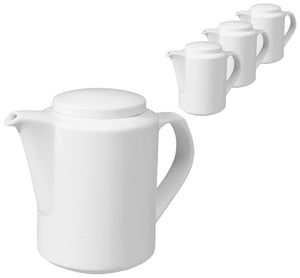 dzbanek do kawy Base z pokrywką; 500ml, 9.2x15 cm (ØxW); biały; okrągły; 4 sztuka / opakowanie