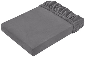 prześcieradło z gumką Jersey; 140-160x190-200 cm (SxD); antracyt