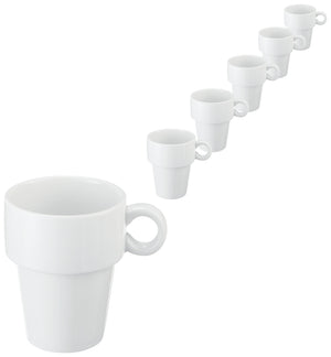 kubek porcelanowy  Zala; 250ml, 8.2x9.5 cm (ØxW); biały; okrągły; 6 sztuka / opakowanie