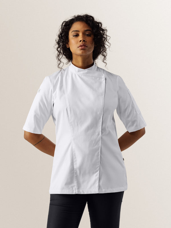 Damenkochjacke Brunelle; Kleidergröße XS; biały