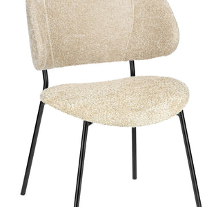 krzesło Lindo Boucle; 55x65x85 cm (SxGxW); siedzisko beżowy, stelaż czarny