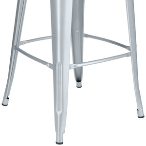 krzesło barowe Ferano industrialne; 45.5x54.5x118.4 cm (SxGxW); srebro; 2 sztuka / opakowanie