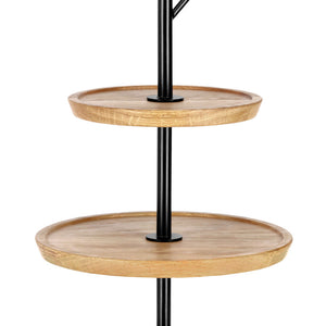 etażerka Cornu 3-stöckig ohne Füße; 34.8x50.4 cm (ØxW); dąb/czarny; okrągły