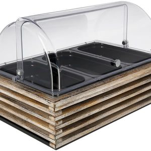 witrynka chłodząca Natchez 6,5 cm melamina czarna 3 x 1/3; Größe GN 1/1, 57.5x37x27.7 cm (DxSxW); biały vintage/transparentny/biały; prostokątny