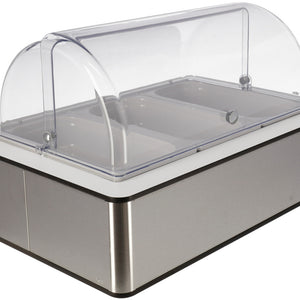 witrynka chłodząca Fundale biała 6,5 cm melamina biała 3 x 1/3; Größe GN 1/1, 63x42.5x27.4 cm (DxSxW); biały/transparentny; prostokątny