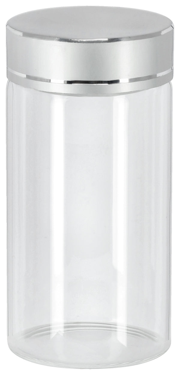 pojemnik szklany Aurelia; 120ml, 4.7x9 cm (ØxW); szary/transparentny; cylindryczny; 6 sztuka / opakowanie