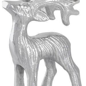 dekoracyjny jeleń Tommen; 6.5x3.5x11 cm (DxSxW); srebro