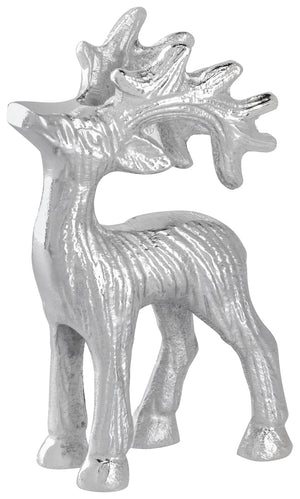 dekoracyjny jeleń Tommen; 6.5x3.5x11 cm (DxSxW); srebro