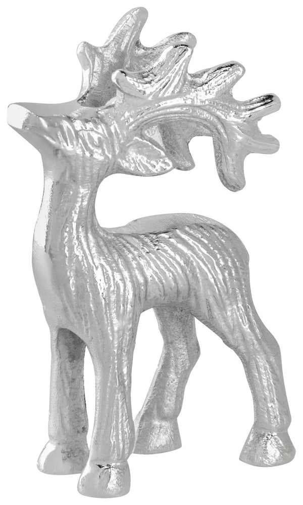 dekoracyjny jeleń Tommen; 6.5x3.5x11 cm (DxSxW); srebro