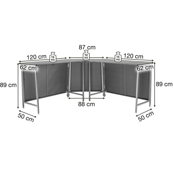 Outdoortisch Baruba Element gerade; 120x62x89 cm (DxSxW); Platte beton