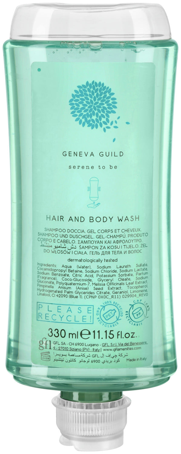 Shampoo & Duschgel Geneva Guild im Spendersystem; 330 ml; niebieski; 24 sztuka / opakowanie