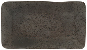 talerz Ironstone; 28.2x15.1x2.4 cm (DxSxW); ciemny brąz/czarny; prostokątny; 2 sztuka / opakowanie