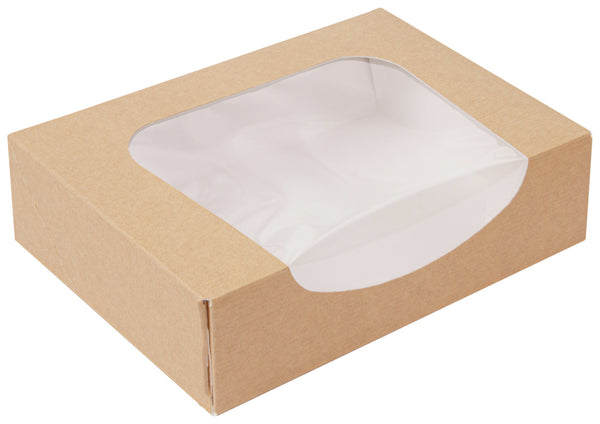 Sushibox The Pack mit Sichtfenster; 17.5x12x4.5 cm (DxSxW); brązowy; prostokątny; 50 sztuka / opakowanie