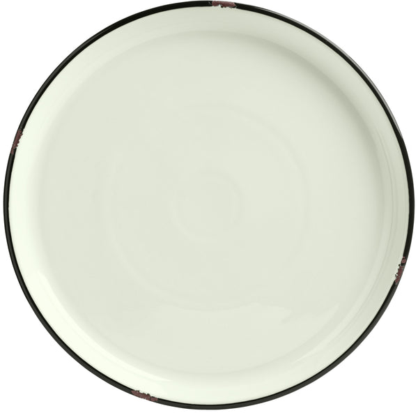 talerz płaski Liron; 28x3 cm (ØxW); biel kremowa/czarny; okrągły; 4 sztuka / opakowanie