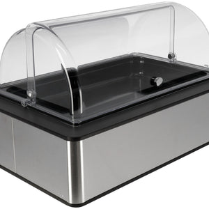 witrynka chłodząca Fundale antracyt 6,5 cm melamina czarna 1/1; Größe GN 1/1, 63x42.5x27.4 cm (DxSxW); antracyt/transparentny/biały; prostokątny