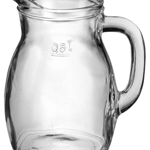 dzbanek szklany Bistrot ze znacznikiem pojemności; 1200ml, 9.3x18.5 cm (ØxW); transparentny; okrągły; 1 l Füllstrich, 6 sztuka / opakowanie