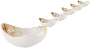 miska Purior; 330ml, 15.8x14.8x7 cm (DxSxW); biały/brązowy; owalny; 6 sztuka / opakowanie