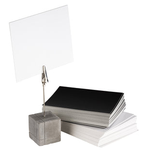 Kartenhalter Beton eckig; 3x3x12 cm (DxSxW); biały; 4 sztuka / opakowanie