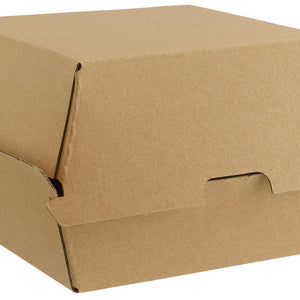 pudełko na burgery; 14.5x13.5x8.2 cm (DxSxW); brązowy; 50 sztuka / opakowanie