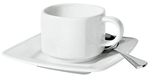 spodek do filiżanki do espresso Melbourne; 12.5x12.5 cm (DxS); biały; kwadrat; 6 sztuka / opakowanie