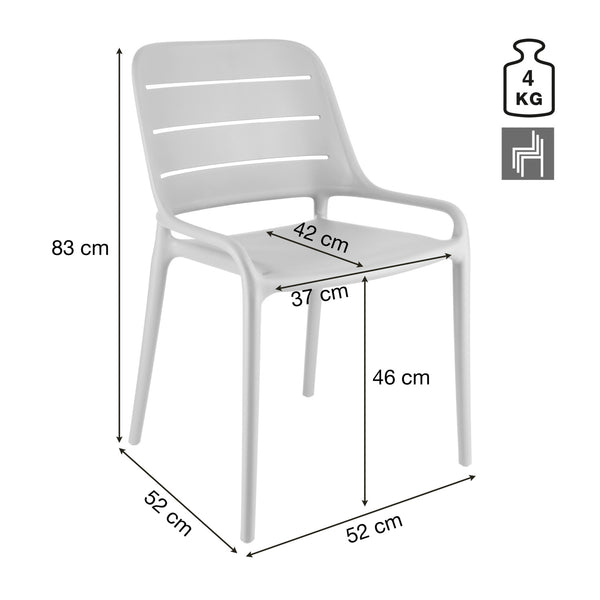 Kunststoff Stuhl Rylon; 52x51.5x82.5 cm (SxGxW); -; 4 sztuka / opakowanie