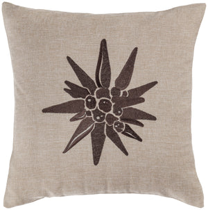 poszewka na poduszkę dekoracyjną Alpino Flower; 40x40 cm (SxD); piasek