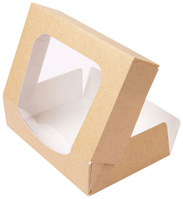 Sushibox The Pack mit Sichtfenster; 17.5x12x4.5 cm (DxSxW); brązowy; prostokątny; 50 sztuka / opakowanie