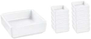 mini porcelana Jill; 30ml, 6.5x6.5x2.5 cm (DxSxW); biały; kwadrat; 12 sztuka / opakowanie