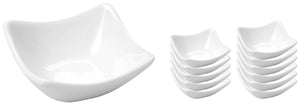 mini miseczki  Saxo; 50ml, 7.5x7.5x3.5 cm (DxSxW); biały; kwadrat; 12 sztuka / opakowanie