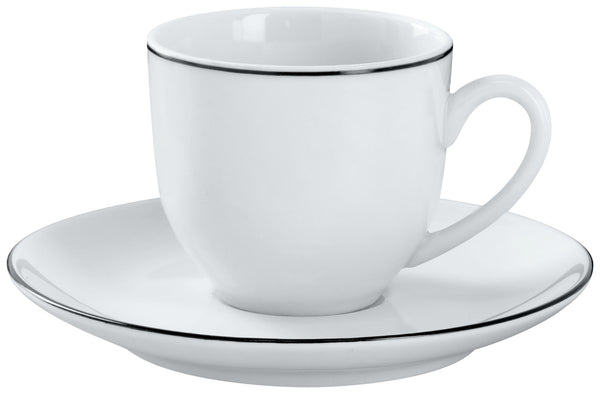 spodek do filiżanki do espresso Bellino; 12 cm (Ø); biały/czarny; okrągły; 6 sztuka / opakowanie