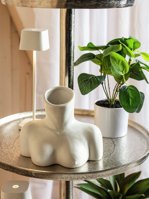 Vase Agata; 17x10.5x15 cm (DxSxW); biały