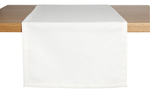 bieżnik Ambita ze strukturą; 40x130 cm (SxD); biały; prostokątny
