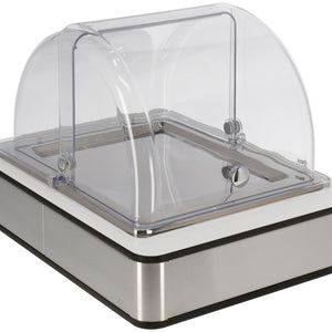 witrynka chłodząca Fundale biała stal szlachetna 1/2; Größe GN 1/2, 42.5x31.5x27.4 cm (DxSxW); biały/transparentny/stal nierdzewna; prostokątny