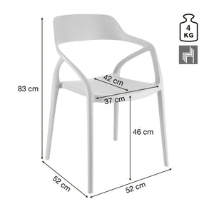 Kunststoff Stuhl Soreva; 57x51x79 cm (SxGxW); czarny; 4 sztuka / opakowanie