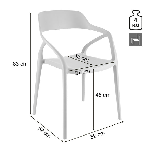 Kunststoff Stuhl Soreva; 57x51x79 cm (SxGxW); czarny; 4 sztuka / opakowanie