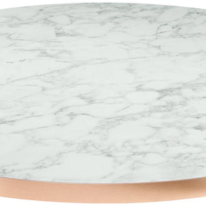 blat Marvani okrągły; 80x2.5 cm (ØxW); miedź/biały/marmurkowy; okrągły